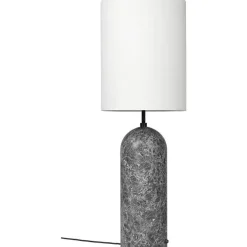 GUBI Gravity Gulvlampe Grå Marmor og Hvid Skárm XL Høj