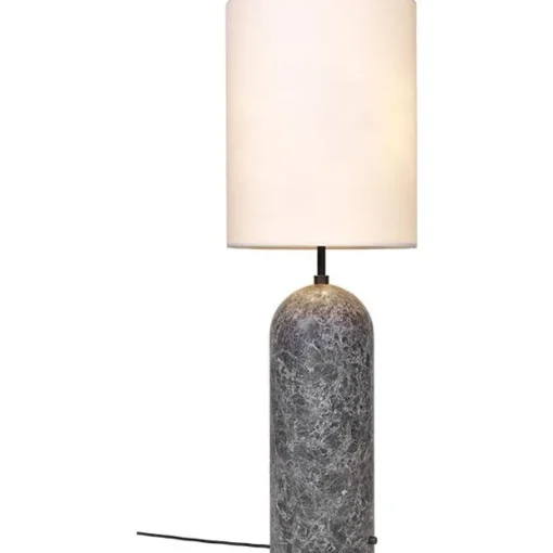 GUBI Gravity Gulvlampe Grå Marmor og Hvid Skárm XL Høj