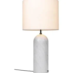 GUBI Gravity Gulvlampe Hvid Marmor og Hvid Skárm XL Lav