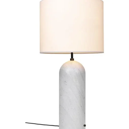 GUBI Gravity Gulvlampe Hvid Marmor og Hvid Skárm XL Lav