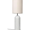 GUBI Gravity Gulvlampe Hvid Marmor og Lárred Skárm XL Høj