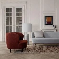 GUBI Gravity Gulvlampe Hvid Marmor og Lárred Skárm XL Lav
