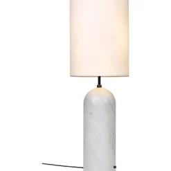 GUBI Gravity Gulvlampe Hvid Marmor og Hvid Skárm XL Høj