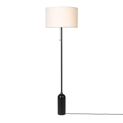 GUBI Gravity Gulvlampe Mørknet Stål og Hvid Skárm Stor