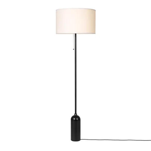 GUBI Gravity Gulvlampe Mørknet Stål og Hvid Skárm Stor