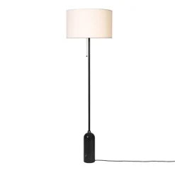 GUBI Gravity Gulvlampe Sort Marmor og Hvid Skárm Stor