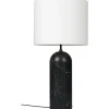 GUBI Gravity Gulvlampe Sort Marmor og Hvid Skárm XL Lav