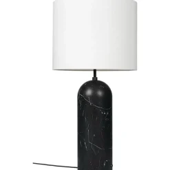 GUBI Gravity Gulvlampe Sort Marmor og Hvid Skárm XL Lav