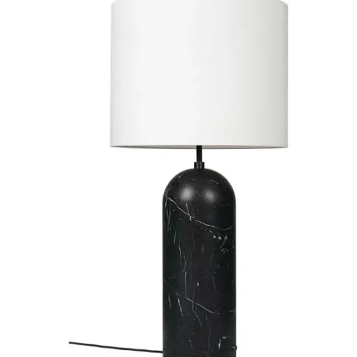 GUBI Gravity Gulvlampe Sort Marmor og Hvid Skárm XL Lav