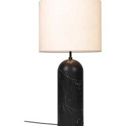 GUBI Gravity Gulvlampe Sort Marmor og Hvid Skárm XL Lav