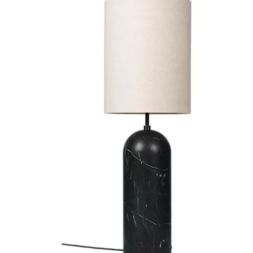 GUBI Gravity Gulvlampe Sort Marmor og Lárred Skárm XL Høj