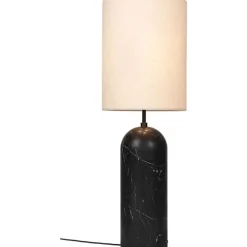 GUBI Gravity Gulvlampe Sort Marmor og Lárred Skárm XL Høj