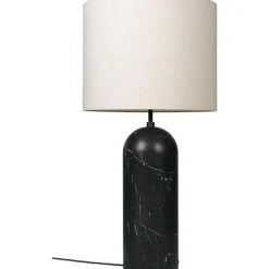 GUBI Gravity Gulvlampe Sort Marmor og Lárred Skárm XL Lav