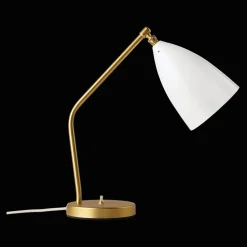 GUBI Grossman Collection Gräshoppa Bordlampe Messing/Blank Alabaster Hvid