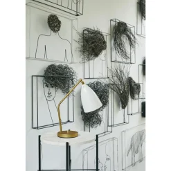 GUBI Grossman Collection Gräshoppa Bordlampe Messing/Blank Alabaster Hvid