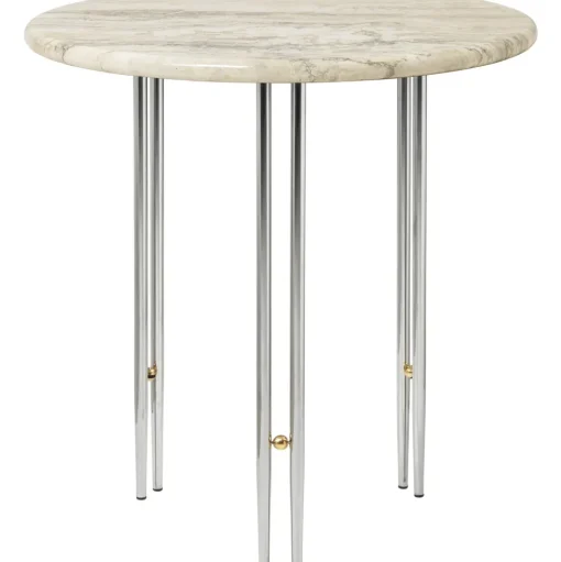 GUBI IOI SidebordØ50 Krom/Beige