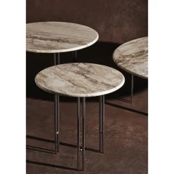 GUBI IOI SidebordØ50 Krom/Beige