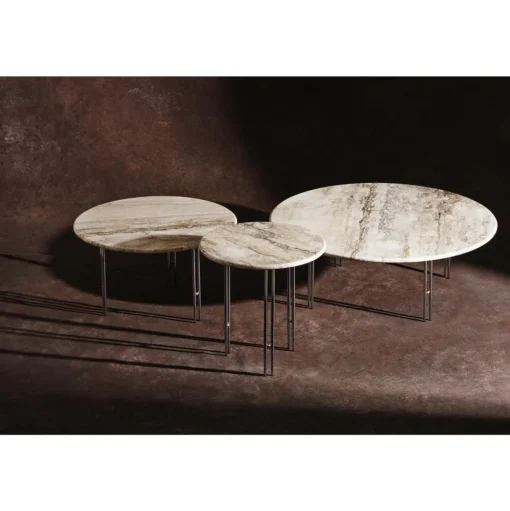 GUBI IOI SidebordØ50 Krom/Beige