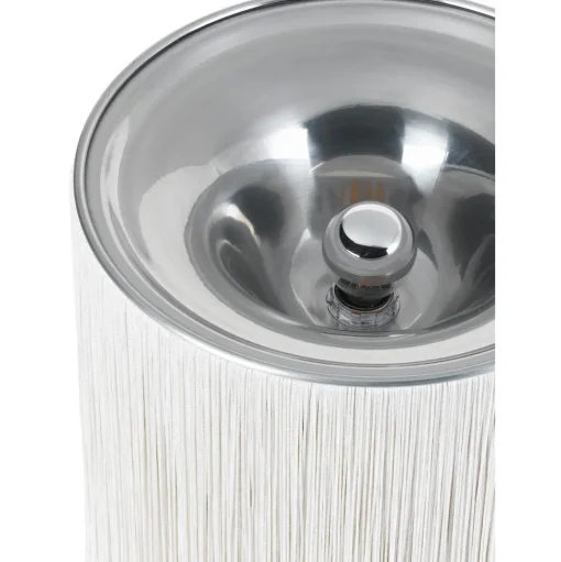 Gubi Model 597 Bordlampe Poleret Aluminum/Cream Fringe
