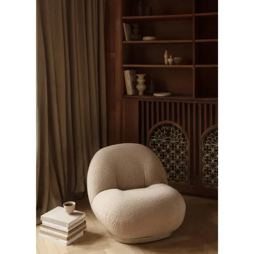 GUBI Pacha Lánestol Dora Boucle 0001 Med Base I Perle Guld