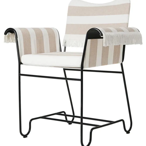 Gubi Tropique Spisebordsstol Med Frynser Sort/Leslie Stripe 40