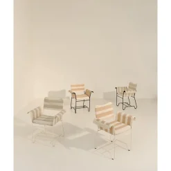 Gubi Tropique Spisebordsstol Med Frynser Sort/Leslie Stripe 40