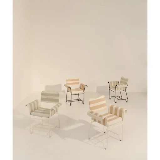 Gubi Tropique Spisebordsstol Med Frynser Sort/Leslie Stripe 40