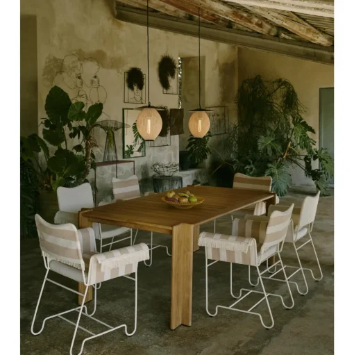 Gubi Tropique Spisebordsstol Med Frynser Sort/Leslie Stripe 40