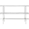 GUBI TS Konsolbord H72 2 Hylder Poleret Stål/White Carrara Marmor