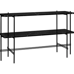 GUBI TS Konsolbord H72 cm med 2 Hylder i Sort Marquina Marmor