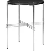 GUBI TS Sidebord RoundØ40 Poleret Stål/Black Marquina Marmor