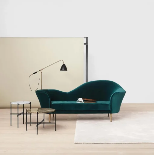 GUBI TS Sidebord RoundØ40 Poleret Stål/Black Marquina Marmor