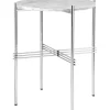 GUBI TS Sidebord RoundØ40 Poleret Stål/White Carrara Marmor