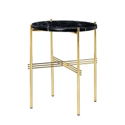 GUBI TS Sidebord RundtØ40 Messing/Sort Marquina Marmor