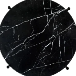 GUBI TS Sidebord RundtØ40 Messing/Sort Marquina Marmor