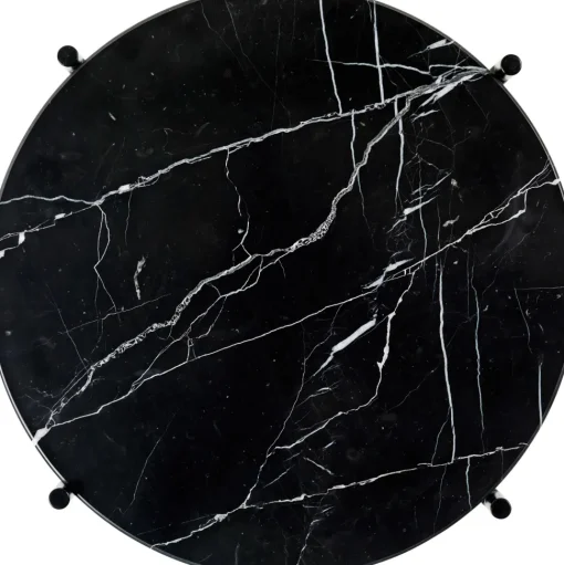 GUBI TS Sidebord RundtØ40 Messing/Sort Marquina Marmor