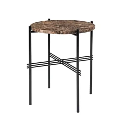 GUBI TS Sidebord RundtØ40 Sort/Brun Emperador Marmor
