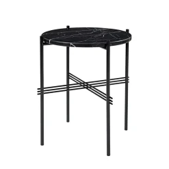 GUBI TS Sidebord RundtØ40 Sort/Sort Marquina Marmor
