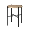GUBI TS Sidebord RundtØ40 Sort/Varm Taupe Travertin