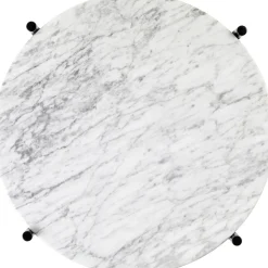 GUBI TS Sidebord RundtØ40 Sort/Hvid Carrara Marmor