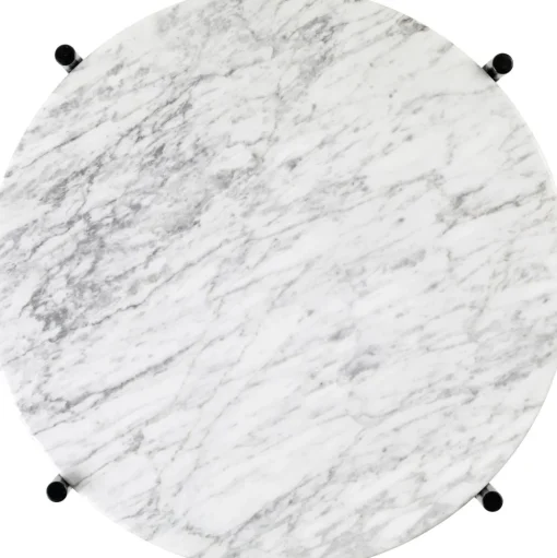 GUBI TS Sidebord RundtØ40 Sort/Hvid Carrara Marmor