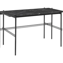 GUBI TS Skrivebord 120 x 60 cm med Sort Base og Sort Marquina Marmor Top