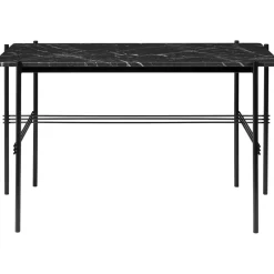 GUBI TS Skrivebord 120 x 60 cm med Sort Base og Sort Marquina Marmor Top
