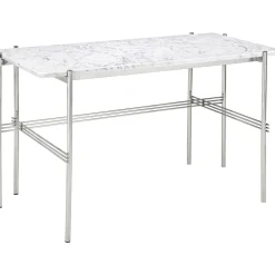 GUBI TS Skrivebord 120x60 Poleret Stål/White Carrara Marmor