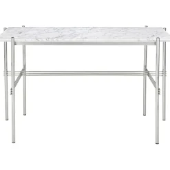 GUBI TS Skrivebord 120x60 Poleret Stål/White Carrara Marmor