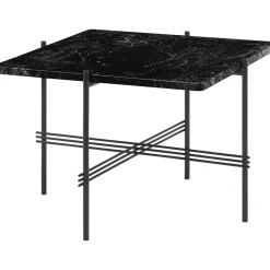 GUBI TS Sofabord Firkantet 55 x 55 cm med Sort Base og Sort Marquina Marmor Top