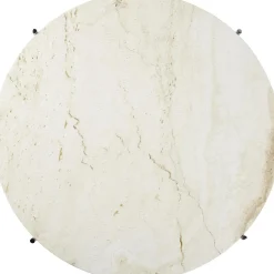 GUBI TS Sofabord RoundØ80 Poleret Stål/White Travertine