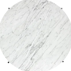 GUBI TS Sofabord RoundØ80 Poleret Stål/White Carrara Marmor
