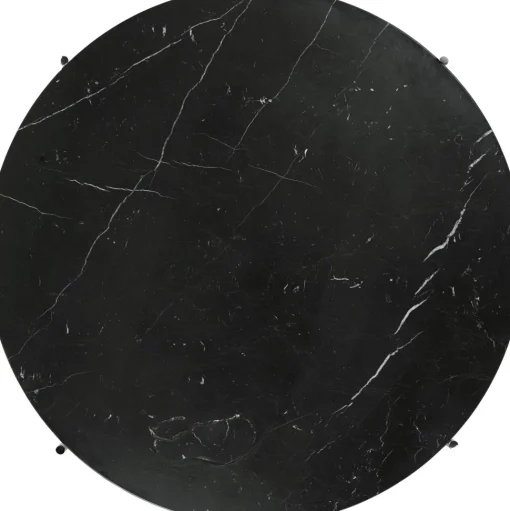 GUBI TS Sofabord RoundØ80 Poleret Stål/Black Marquina Marmor