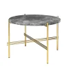 GUBI TS Sofabord RundtØ55 Messing/Grå Emperador Marmor